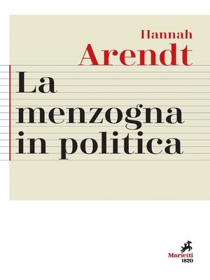cover image of La menzogna in politica